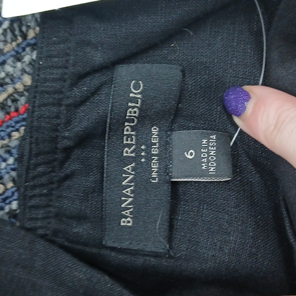 Banana Republic Linen Cropped Tank - Black Size 6 - Picture 5 of 5